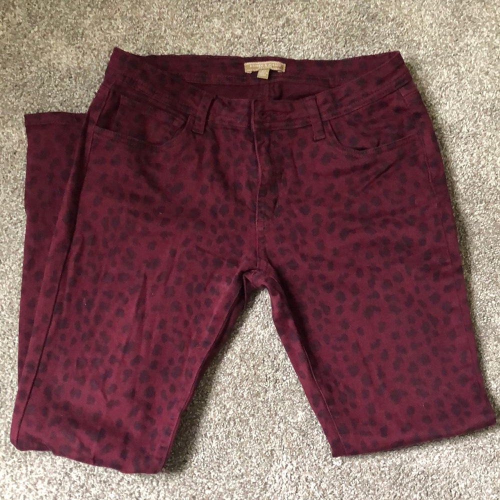 Maroon leopard print Romeo & Juliet Jeans